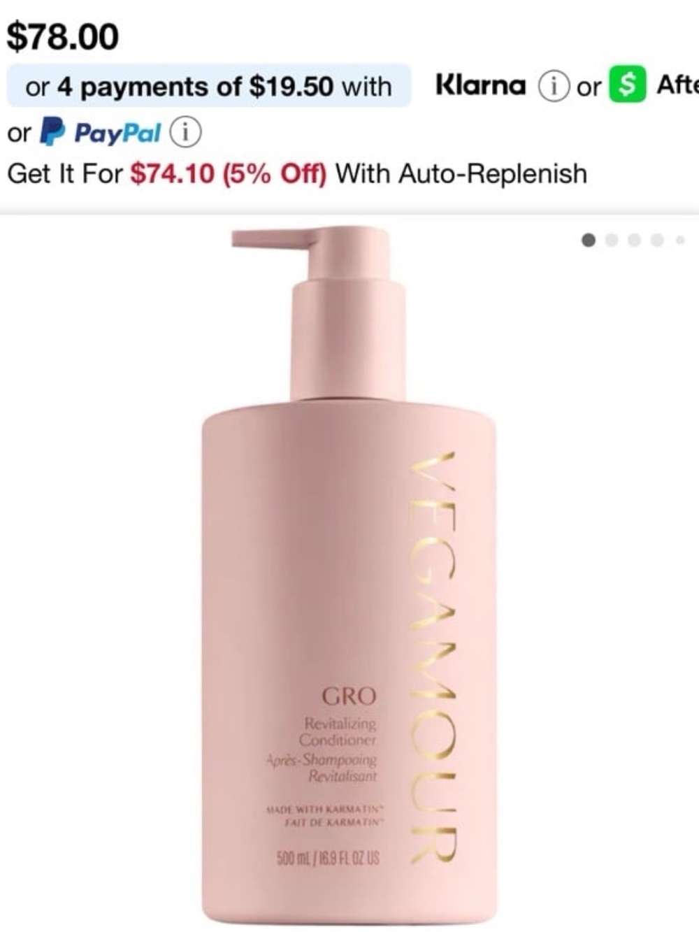 VEGAMOUR GRO Revitalizing Conditioner 500 mL